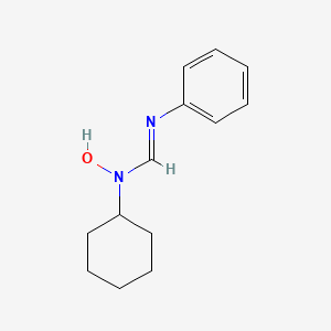 molecular formula C13H18N2O B14428529 N-Cyclohexyl-N-hydroxy-N'-phenylmethanimidamide CAS No. 80820-74-2