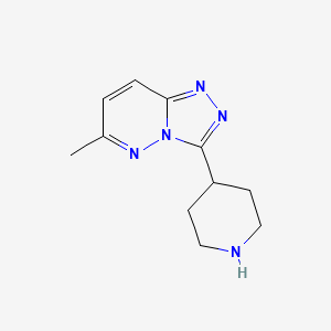 molecular formula C11H15N5 B1442853 4-{6-甲基-[1,2,4]三唑并[4,3-b]哒嗪-3-基}哌啶 CAS No. 1249085-98-0