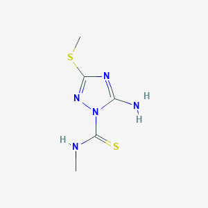 molecular formula C5H9N5S2 B14428535 1H-1,2,4-Triazole-1-carbothioamide, 5-amino-N-methyl-3-(methylthio)- CAS No. 82118-03-4