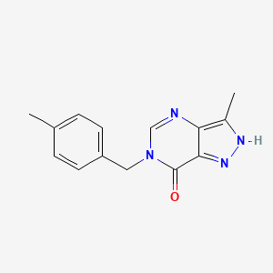 7H-Pyrazolo(4,3-d)pyrimidin-7-one, 1,6-dihydro-3-methyl-6-((4-methylphenyl)methyl)-