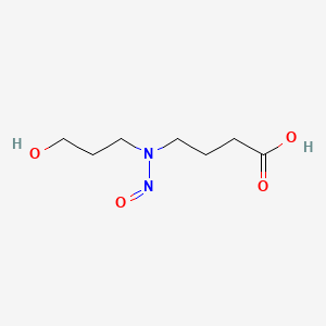 molecular formula C7H14N2O4 B14428577 Butanoic acid, 4-((3-hydroxypropyl)nitrosoamino)- CAS No. 79448-08-1