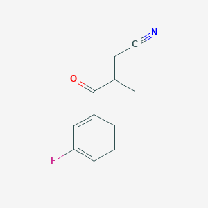 molecular formula C11H10FNO B1442858 4-(3-氟苯基)-3-甲基-4-氧代丁腈 CAS No. 1247651-44-0