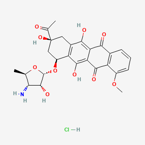 (8S-cis)-8-Acetyl-10-((3-amino-3,5-dideoxy-alpha-D-ribofuranosyl)oxy)-7,8,9,10-tetrahydro-6,8,11-trihydroxy-1-methoxy-5,12-naphthacenedione hydrochloride