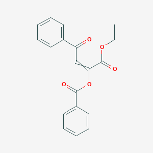 molecular formula C19H16O5 B14428601 1-Ethoxy-1,4-dioxo-4-phenylbut-2-en-2-yl benzoate CAS No. 84302-14-7