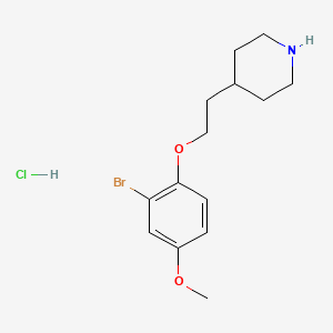 molecular formula C14H21BrClNO2 B1442861 4-[2-(2-溴-4-甲氧基苯氧基)乙基]哌啶盐酸盐 CAS No. 1219964-12-1