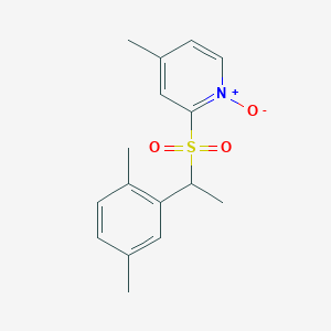 molecular formula C16H19NO3S B14428627 Pyridine, 2-[[1-(2,5-dimethylphenyl)ethyl]sulfonyl]-4-methyl-, 1-oxide CAS No. 81167-91-1