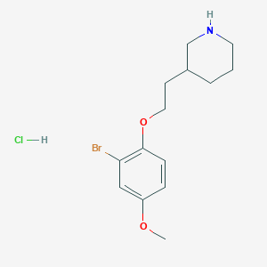 molecular formula C14H21BrClNO2 B1442864 3-[2-(2-溴-4-甲氧基苯氧基)乙基]哌啶盐酸盐 CAS No. 1219964-17-6