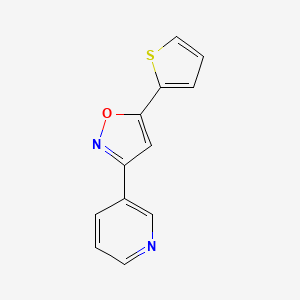 molecular formula C12H8N2OS B14428647 3-[5-(Thiophen-2-yl)-1,2-oxazol-3-yl]pyridine CAS No. 85903-29-3