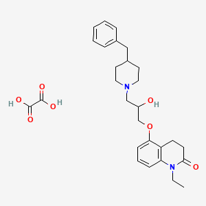 1-Ethyl-5-(2-hydroxy-3-(4-benzyl-1-piperidyl)propoxy)-3,4-dihydrocarbostyril monooxalate