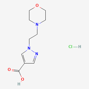 molecular formula C10H16ClN3O3 B1442869 1-[2-(吗啉-4-基)乙基]-1H-吡唑-4-羧酸盐酸盐 CAS No. 1311313-83-3