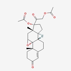 molecular formula C25H32O7 B14428694 3,20-Dioxo-9,11-epoxypregn-4-ene-17,21-diyl diacetate CAS No. 85707-50-2