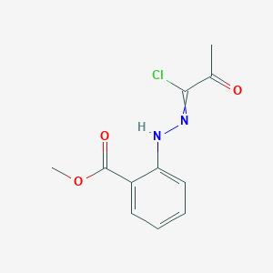 molecular formula C11H11ClN2O3 B14428722 Methyl 2-[2-(1-chloro-2-oxopropylidene)hydrazinyl]benzoate CAS No. 86098-11-5