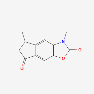 molecular formula C12H11NO3 B14428731 2H-Indeno[5,6-d]oxazole-2,7(3H)-dione, 5,6-dihydro-3,5-dimethyl- CAS No. 80427-89-0