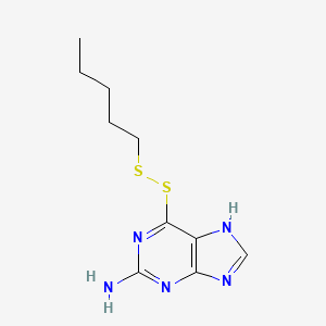 molecular formula C10H15N5S2 B14428763 6-(pentyldisulfanyl)-7H-purin-2-amine CAS No. 78263-80-6