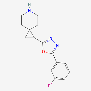 molecular formula C15H16FN3O B1442883 1-[5-(3-Fluorophenyl)-1,3,4-oxadiazol-2-yl]-6-azaspiro[2.5]octane CAS No. 1354953-30-2