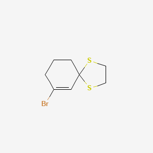 molecular formula C8H11BrS2 B14428851 7-Bromo-1,4-dithiaspiro[4.5]dec-6-ene CAS No. 81770-76-5