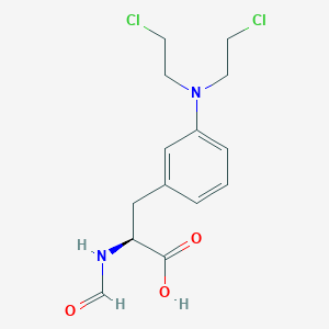 molecular formula C14H18Cl2N2O3 B14428893 3-[Bis(2-chloroethyl)amino]-N-formyl-L-phenylalanine CAS No. 83996-51-4