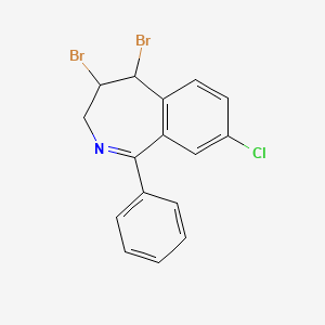 molecular formula C16H12Br2ClN B14428940 4,5-Dibromo-8-chloro-1-phenyl-4,5-dihydro-3H-2-benzazepine CAS No. 81078-28-6