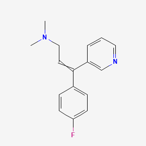 molecular formula C16H17FN2 B14428982 3-(4-Fluorophenyl)-N,N-dimethyl-3-(pyridin-3-yl)prop-2-en-1-amine CAS No. 79362-57-5