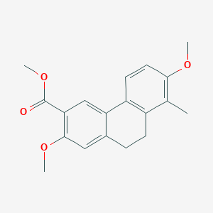 molecular formula C19H20O4 B14428996 Methyl 2,7-dimethoxy-8-methyl-9,10-dihydrophenanthrene-3-carboxylate 