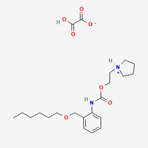 2-hydroxy-2-oxoacetate;2-pyrrolidin-1-ium-1-ylethyl N-[2-(hexoxymethyl)phenyl]carbamate