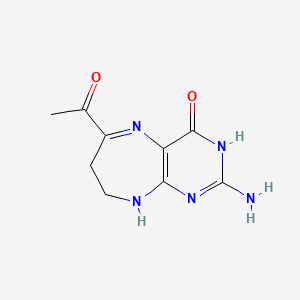 2-Amino-4-oxo-6-acetyl-7,8-dihydro-3H,9H-pyrimidodiazepine