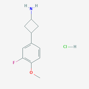 molecular formula C11H15ClFNO B1442922 3-(3-氟-4-甲氧基苯基)环丁-1-胺盐酸盐 CAS No. 1807939-97-4