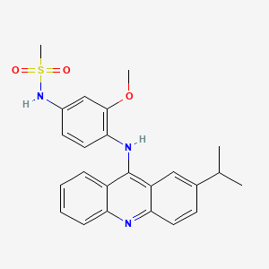 molecular formula C24H25N3O3S B14429237 Methanesulfonanilide, 4'-((2-isopropyl-9-acridinyl)amino)-3'-methoxy- CAS No. 79453-37-5