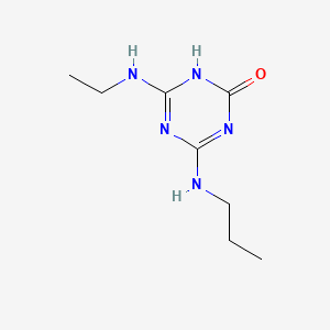 molecular formula C8H15N5O B14429259 1,3,5-Triazin-2(1H)-one, 4-(ethylamino)-6-(propylamino)- CAS No. 81494-02-2