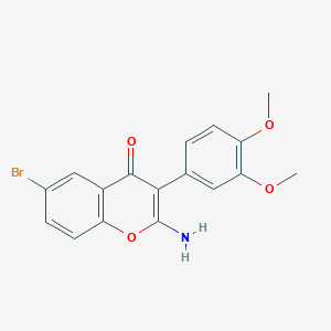 2-Amino-6-bromo-3-(3,4-dimethoxyphenyl)-4H-1-benzopyran-4-one