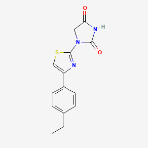 molecular formula C14H13N3O2S B14429306 1-(4-(p-Ethylphenyl)-2-thiazolyl)hydantoin CAS No. 78140-06-4