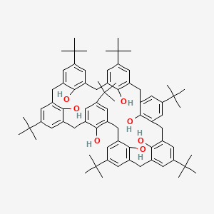 molecular formula C77H98O7 B14429311 5,11,17,23,29,35,41-Heptatert-butyloctacyclo[37.3.1.13,7.19,13.115,19.121,25.127,31.133,37]nonatetraconta-1(42),3,5,7(49),9,11,13(48),15,17,19(47),21,23,25(46),27(45),28,30,33(44),34,36,39(43),40-henicosaene-43,44,45,46,47,48,49-heptol 