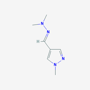 B1442936 4-[(dimethylhydrazin-1-ylidene)methyl]-1-methyl-1H-pyrazole CAS No. 1306615-54-2