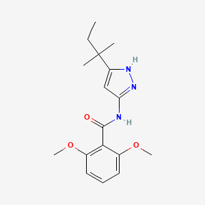 molecular formula C17H23N3O3 B14429387 2,6-Dimethoxy-N-[5-(2-methylbutan-2-yl)-1H-pyrazol-3-yl]benzamide CAS No. 82559-60-2