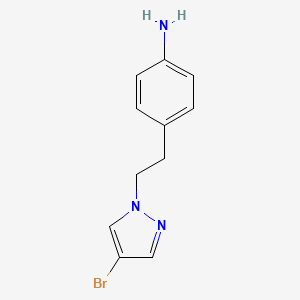 molecular formula C11H12BrN3 B1442941 4-[2-(4-bromo-1H-pyrazol-1-yl)ethyl]aniline CAS No. 1182985-22-3