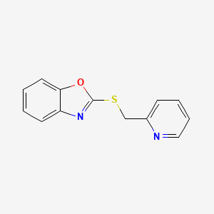 molecular formula C13H10N2OS B14429484 Benzoxazole, 2-[(2-pyridinylmethyl)thio]- CAS No. 83782-84-7