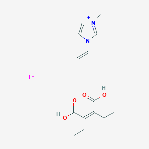 molecular formula C14H21IN2O4 B144295 1-Vinyl-3-methylimidazole-maleic acid diethyl ester copolymer CAS No. 137587-42-9