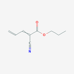 molecular formula C9H11NO2 B14429505 Propyl 2-cyanopenta-2,4-dienoate CAS No. 84550-97-0