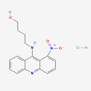 molecular formula C17H18ClN3O3 B14429527 1-Butanol, 4-((1-nitro-9-acridinyl)amino)-, monohydrochloride CAS No. 80704-89-8