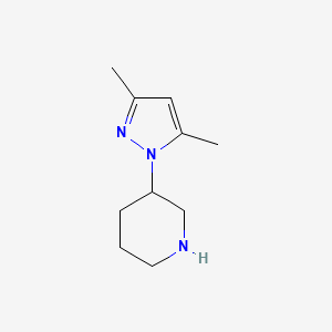 molecular formula C10H17N3 B1442958 3-(3,5-dimethyl-1H-pyrazol-1-yl)piperidine CAS No. 1250773-31-9