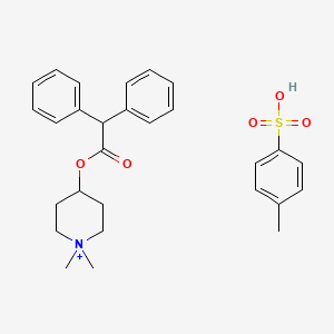 Piperidinium, 4-((diphenylacetyl)oxy)-1,1-dimethyl-, tosylate