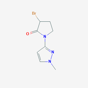 molecular formula C8H10BrN3O B1442969 3-bromo-1-(1-methyl-1H-pyrazol-3-yl)pyrrolidin-2-one CAS No. 1315367-41-9