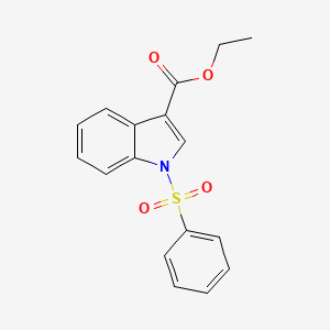 molecular formula C17H15NO4S B14429732 1H-Indole-3-carboxylic acid, 1-(phenylsulfonyl)-, ethyl ester CAS No. 80360-15-2