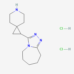 molecular formula C14H24Cl2N4 B1442975 1-{5H,6H,7H,8H,9H-[1,2,4]triazolo[4,3-a]azepin-3-yl}-6-azaspiro[2.5]octane dihydrochloride CAS No. 1354952-10-5