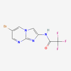 molecular formula C8H4BrF3N4O B1442976 n-(6-Bromoimidazo[1,2-a]pyrimidin-2-yl)-2,2,2-trifluoroacetamide CAS No. 257290-88-3