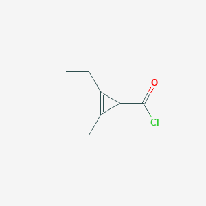 molecular formula C8H11ClO B14429779 2,3-Diethylcycloprop-2-ene-1-carbonyl chloride CAS No. 82555-54-2