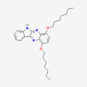 molecular formula C28H37N3O2 B14429848 1,4-Bis(heptyloxy)-6H-indolo[2,3-b]quinoxaline CAS No. 77855-16-4