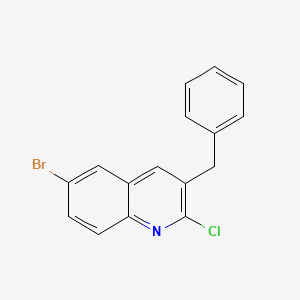molecular formula C16H11BrClN B1442986 3-Benzyl-6-bromo-2-chloroquinoline CAS No. 654655-68-2