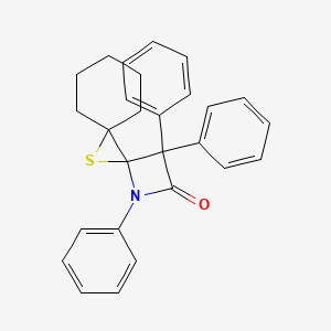 1,3,3-Triphenyl-11-thia-1-azadispiro[3.0.5~5~.1~4~]undecan-2-one