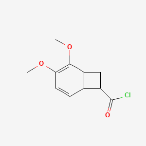 molecular formula C11H11ClO3 B14430094 2,3-Dimethoxybicyclo[4.2.0]octa-1,3,5-triene-7-carbonyl chloride CAS No. 81615-26-1